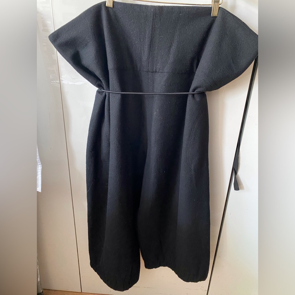 Y-3 wool fully lined wide drop crotch cropped pants